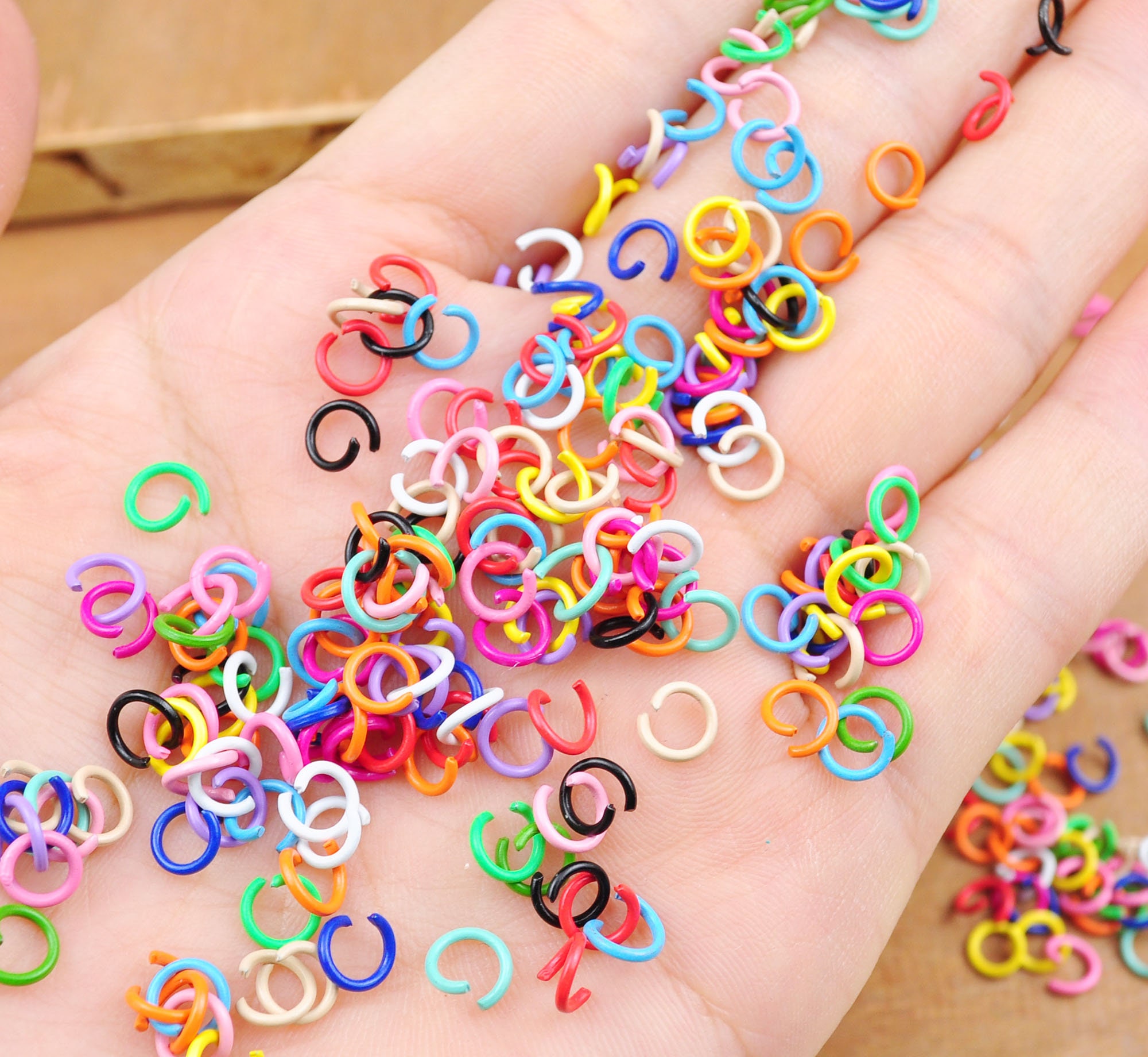 15 Colors Painted Metal Jump Rings,100, 300500 or 1000 Pcs Bulk