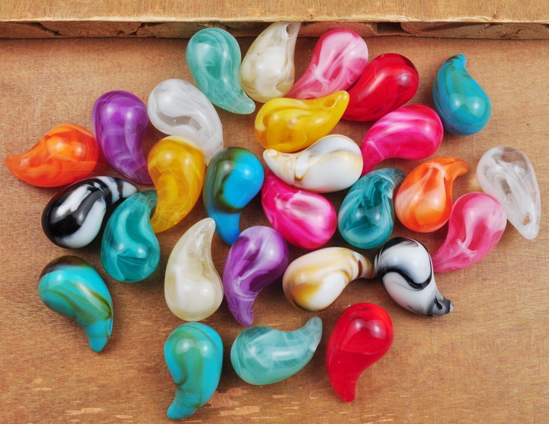 Tear Drop Colorfull Colorful Teardrop Bead,14 Colors,2pcs - 100pcs Acrylic Teardrop Beads ...