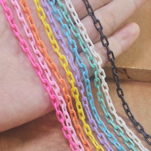 2-50Pieces 4.5mm plastic chain for craft, 20 inch Plastic chain, colourful plastic chain,Oval plastic chain,Choose the color you want