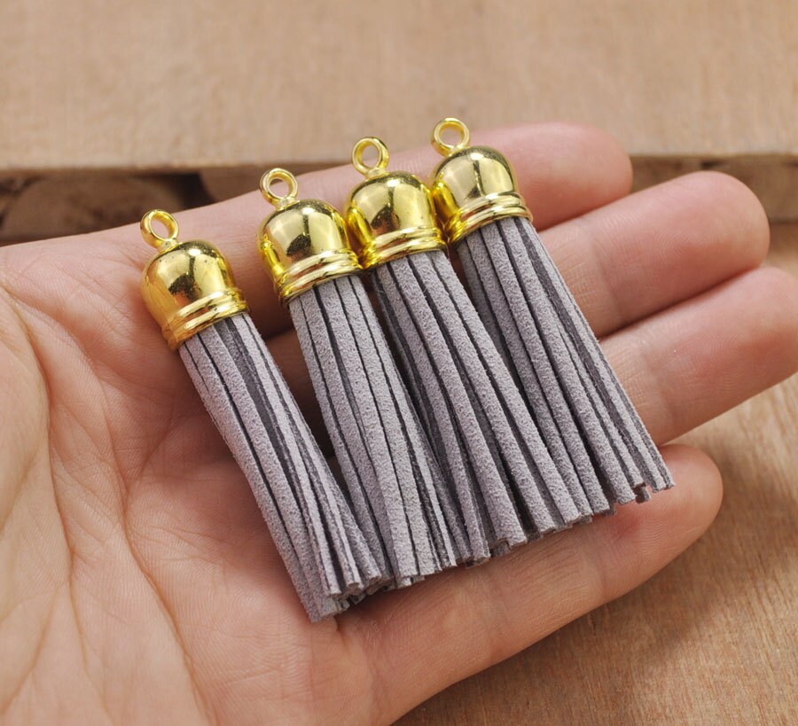 Tassel20pcs 2.2 light gray Tassels CraftSuede Etsy