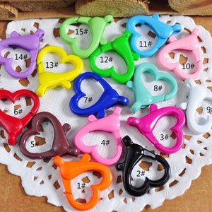 15 Colors,10Pcs Mixed Color Small Heart Clasp Key Chain/key clasps,Chunky Lobster Clasp,Jewelry Clasps,Metal Clasps Making Supplies--17X20MM