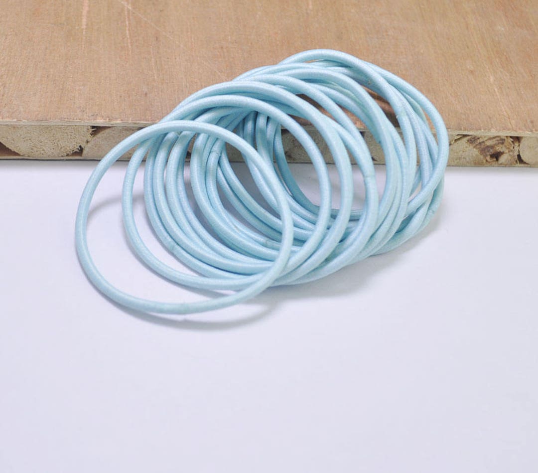 DIY Hair Elastics,50pcs or 100pcs Elastic Cord,light Blue Hair Elastic