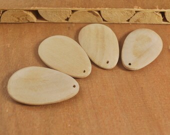Wood teardrop earrings,30Pcs Unfinished Wooden Beads Pendants,Teardrop ,Natural Wood,DIY painted earrings, Craft Blanks--45X29mm