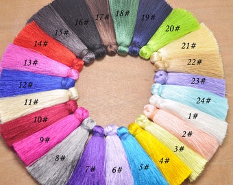 10pc 65mm Assorted color silk tassels,Mini Tassel,High Quality Extra Thick tassels,tassel earring,Tassel Pendants Keychains,Wholesale