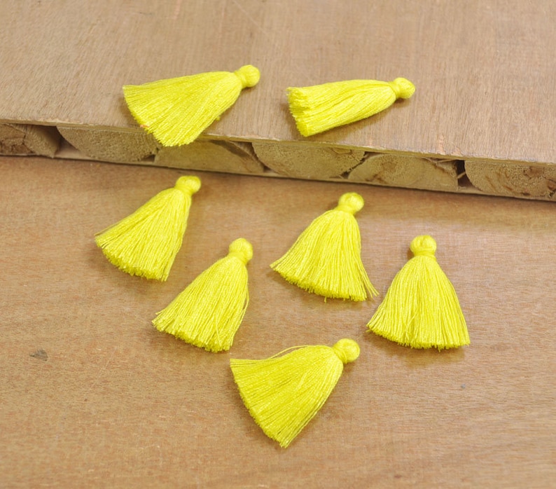 Lemon Mini Tassels,50pcs 1.18 MT024 Cotton Tassels,Tiny Short Tassel,Handmade Thread Tassel,Craft Tassel,Tassel Pendant 30mm