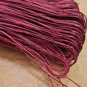 20 yards /50 yards Claret-red Waxed Cotton Cord,1mm Macrame Cord,Nacklace and Bracelet Cord,Beading String Cord,diy cord -- FF163