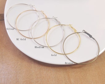 Large Earring Hoops,50/100Pcs 5 Colors metal Earring hoops,Beading Earrings Hoops,wholesale,DIY Earrings Accessories,50mm.
