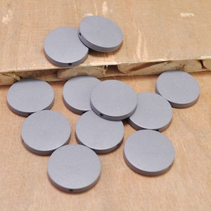 10pcs 25mm Flat Round Wood Bead Pendants,painted wooden bead,round wood discs,Gray wooden beads,DIY necklace Charm
