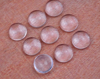 50pcs 10mm Round Clear glass Domed cabochons for Making Photo Pendant, Transparent Glass beads,transparent glass Domes,jewelry Cabochons