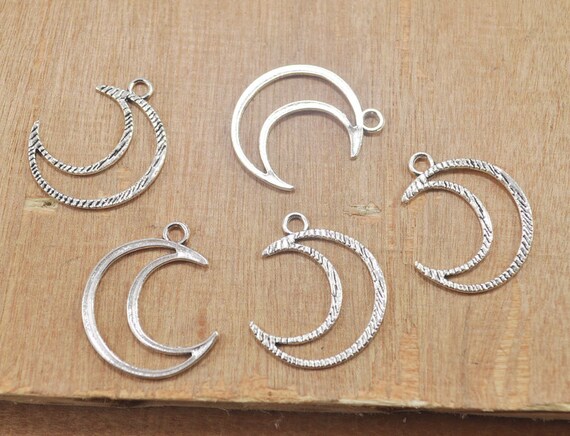 Buy 50pcs Antique Silver Plated Crescent Moon Charms,moon Necklace