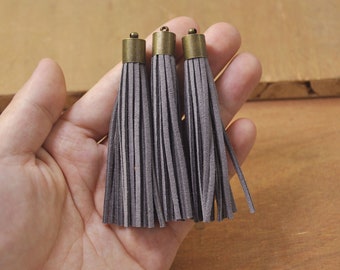50 Pieces,Faux Suede TASSEL,Gray Tassel,tassels for keychains,Suede TASSEL Tassles High Quality,Wholesale