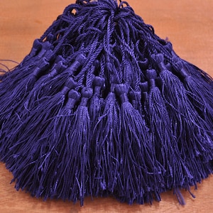 Wholesale 100 Electric blue tassels,silky Mini Tassels,Silk Tassel,Satin Tassel,tassel charms,Tassel supply(about 3.0 inch plus 2 inch cord)
