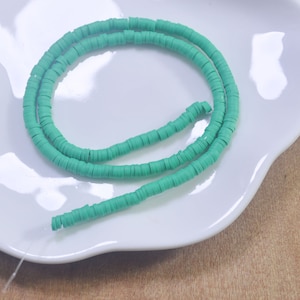 4mm vinyl Heishi beads,Green polymer clay beads, African vinyl beads, Polymer Clay DIY Making Jewelry Bead,Length 40cm--15#