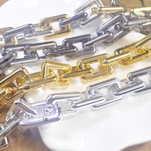 20Pcs Large Rectangle Chunky chain links,Plastic Open chain links,Chain links,Acrylic Chains for Jewelry Making Chain,choose your like