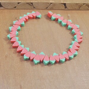 40Pcs,Polymer Clay Strawberry,Red strawberry Beads,Fruit Polymer Clay Fimo shaped polymer clay beads,bracelet beads,jewelry making beads