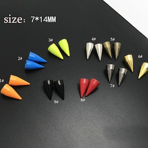 20Pcs Wholesale Cone Spike Studs with Screwback Bullet Rivets buttons 7x14mm,Leather Crafts Bullet Spikes Rivets,Craft Supplies DIY