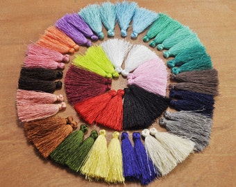 50pcs or 100pcs Mix Color Mini Silk Tassel,4cm Polyester Silk Tassels/Tiny Short Tassel/ Handmade Thread Tassel/Craft Tassel/Tassel Pendant