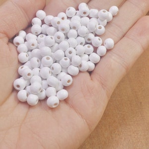 6mm 200pcs small Round Wooden Beads.White wood beads.Natural Wood beads,beads craft,round beads for earrings,bracelet,necklace.