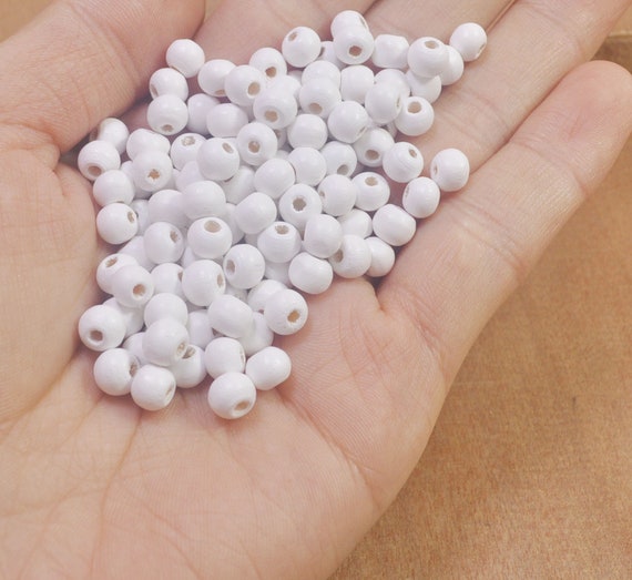 6mm 200pcs Small Round Wooden Beads.white Wood Beads.natural Wood