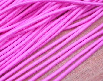 Pink Elastic Cord, 2.5mm Pink elastic cord,stretchy cord,elastic rope strings,Nylon Exterior Rubber Interior--5yards/10yards/50yards