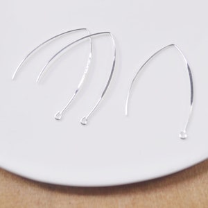 20Pcs Rhodium plated Earring Hooks,Brass Earwire,Jewellery Findings ,Arc Earring,Hook Earrings--42mm