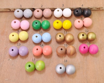 50pcs Round Wood Ball Beads,18 color,20mm round wooden bead pendant charm,necklace bead.bracelet bead,Spacer Bead,keychain wood craft.