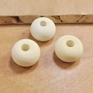 20pcs Large Round Wooden Bead, Unfinished Natural Abacus Bead, Wood bead, Round beads supply, 8.5mm hole--30x20mm(MT3701F)