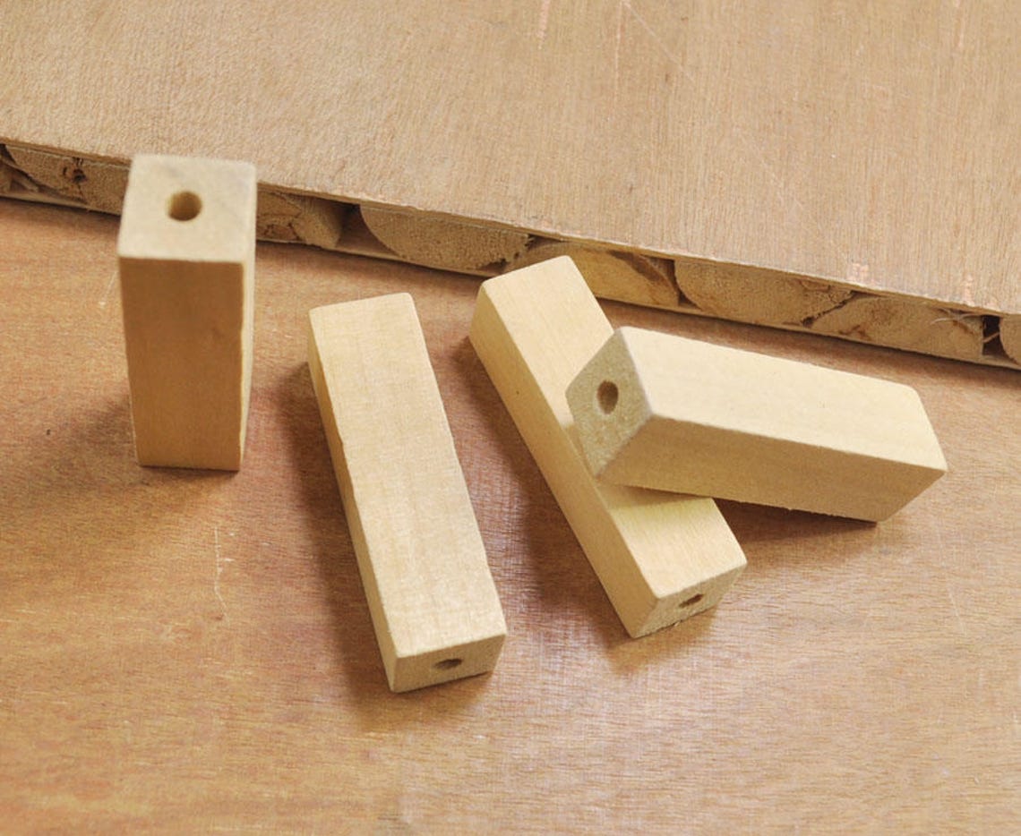 15pcs Wood Tubessquare Wood Tube Beadsnatural Rectangle Wood Etsy