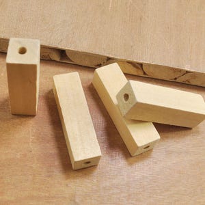 15pcs wood tubes,square wood tube beads，natural rectangle wood bead，unfinished wooden beads，Jewelry Making 55x15mm(MT3700F)