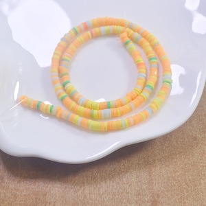 4mm vinyl Heishi beads,Rainbow polymer clay beads, African vinyl beads, Polymer Clay DIY Making Jewelry Bead,Length 40cm--50#