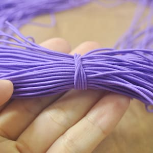 50/100yards Purple Elastic Cord,1mm Nylon Coated Round Elastic Cord Stretch Beading Mala String,Stretch Drawstring,Stretch Cord