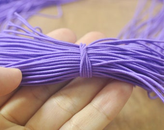 50/100yards Purple Elastic Cord,1mm Nylon Coated Round Elastic Cord Stretch Beading Mala String,Stretch Drawstring,Stretch Cord