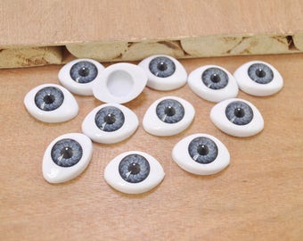 Spedizione gratuita!10pair grandi cabochon di bulbo oculare grigio, occhi di bambola, occhi di bambola plastica, occhi craft, occhi piatti, occhi di bambola forniture 23x16mm