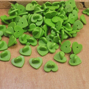 20Pcs Green Heart Rubber pin back, Rubber Pin Backs for Hat Pins,rubberback, rubber pinback, pin back, pin upgrade, pin lock