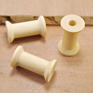 Large Wood Spool,10pcs Wooden Spools Beads,Unfinished Natural wooden spool,DIY tool Wooden Spools charms finidings--45x30mm
