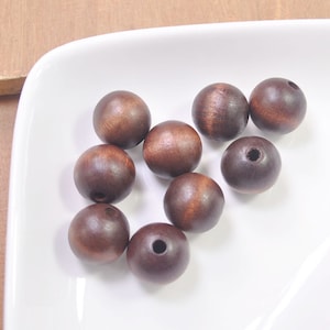 Wholesale 100pcs Deep Coffee Wood Beads,20mm round wooden bead,Painted wood bead,necklace bead,bracelet bead,wood craft -- FF31