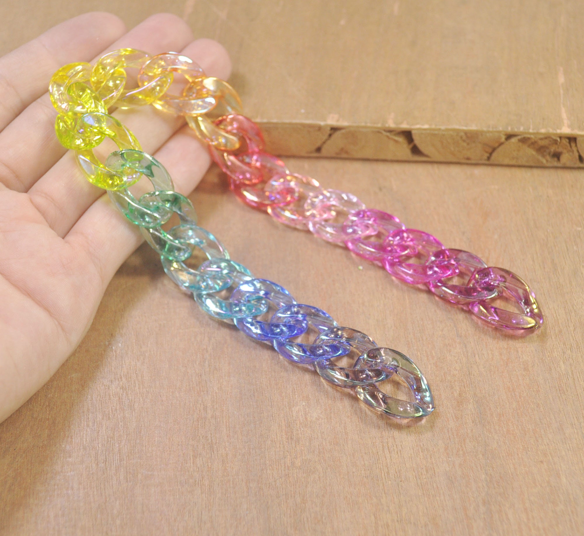 50 Chunky Chain Linksmixed Color Plastic Open Chain - Etsy