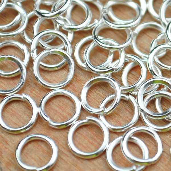 200 Silver Jump Rings/6mm Silver Plated Open Jumpring/Chain Links/Wholesale Jump Ring Findings .