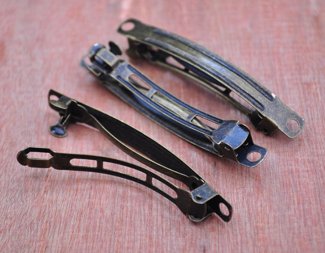 20PC Antiqued Bronze French Barrette Hair Clip Findingsmetal Etsy