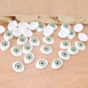 10pair Doll Eyes Plastic Eyes Craft Eyes Flat Back,green eye,eye wholesale,doll supplies,eyes supplies --10x14mm