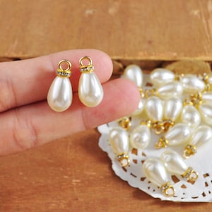 1pcs Faux Pearl Drop Pearl Water Drop Pearl Charm,20X10mm ABS Pearl Jewelry Pendants Diy Jewelry Accessories for Necklace & Bracelet Making