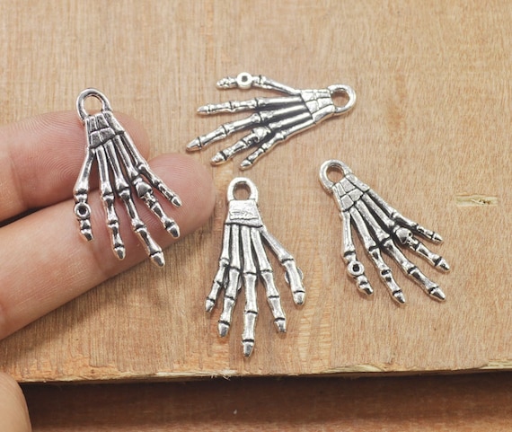 15pcs of Antique silver Skeleton Hand Charm pendants,handmade DIY necklace  pendant accessories 35x20mm