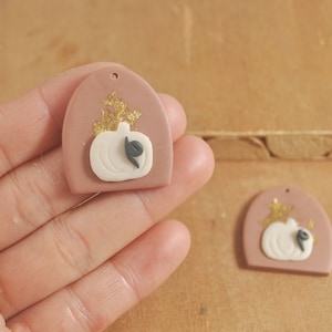 Kürbis Ton Ohrringe Anhänger, Herbst Clay Tropfen Ohrringe Charm,Handgemachte Polymer Clay Ohrringe,DIY Ohrringe Fundstücke,Halskette Schmuck Handmade