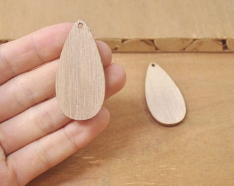 30 Teardrop Wood Earrings, Wooden Drop,Teardrop for Earrings or Necklaces, Wood Pendant, Drop Pendant, Wood Drop,Laser Cut Jewelry--49x25mm