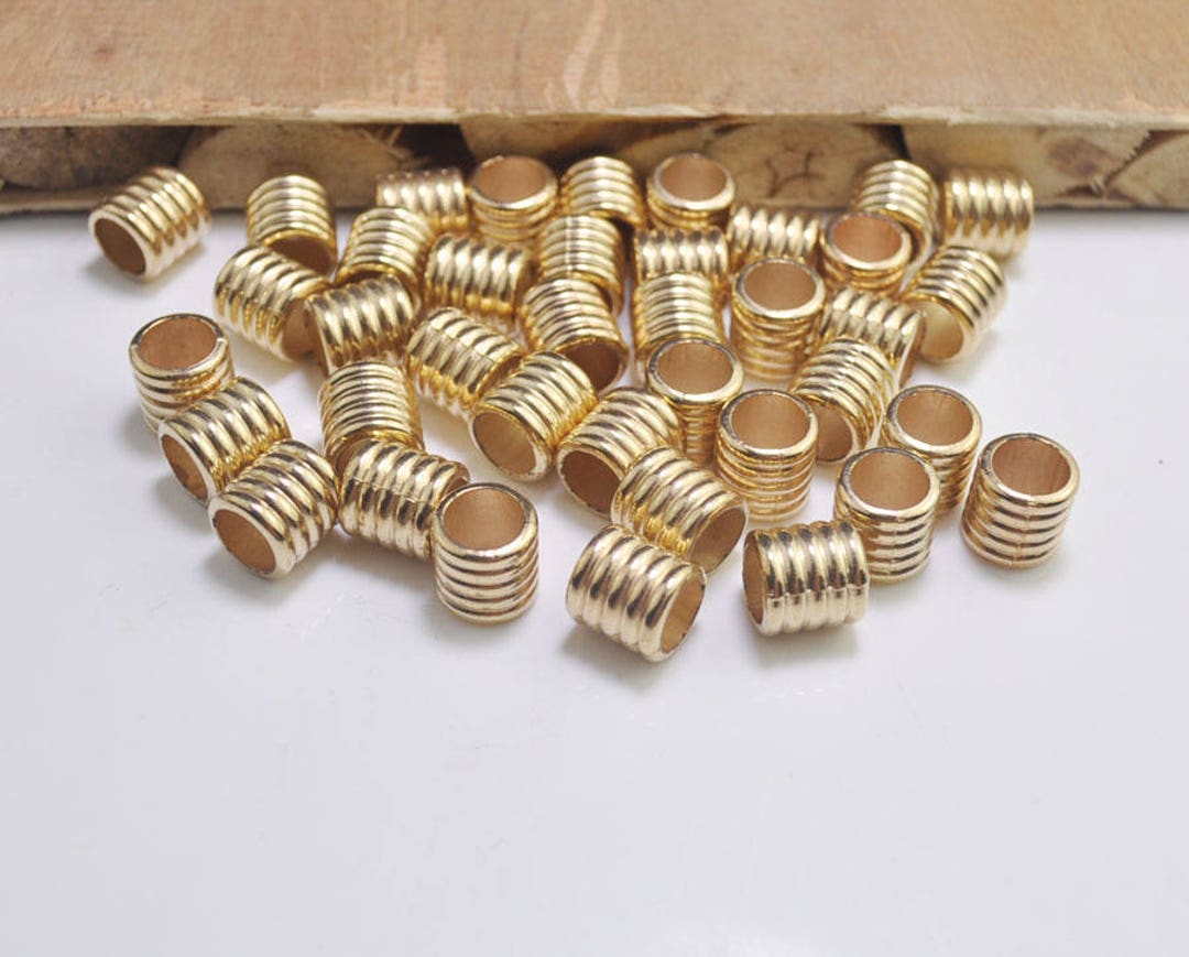 50pcs Tube Spacer Bead10mm Bead Tube Spacer Beadgold Color Etsy