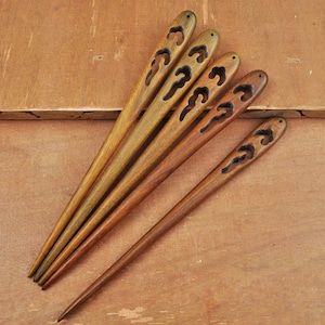 High Quality Vintage Wood hair stick,Hand fine carved wood hairpin simple smooth Brown wood hair stick,Shawl Pin Fork Hair Stick,Solid Wood