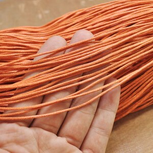 20 Yards/50 Yards Waxed Cotton Cords,1.5mm Orange Color Cotton Cord ...