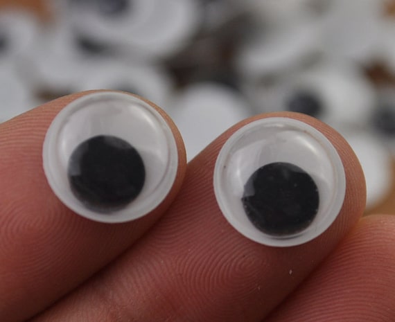 100 piezas (50 pares) de ojos saltones blancos de 12 mm, ojos de