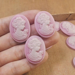 Large Vintage Pink Cameos,10-100 Oval Flatback Resin Beauty Head Lady Cameo Charm Finding,Phone Decoration Kit,DIY Accessory Jewelry Making