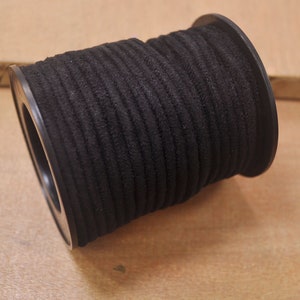 ¡Nuevo! Cordón redondo, 1/2/3/4/5Yards 3mm negro falso ante cordón de cuero cordón collar haciendo pulsera de cuerda, cordón de ante vegano-24 #